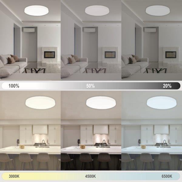 Išmanusis lubinis LED šviestuvas TOPE BOSTON 2x36W CCT 3000-6500K 5681lm baltØ45cm su pultu telefonu-1