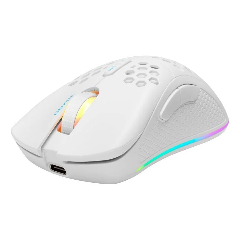 Belaidė pelė DELTACO GAMING, RGB, SPCP6651, 400-6400 DPI, 1000 Hz, baltos sp. - 3
