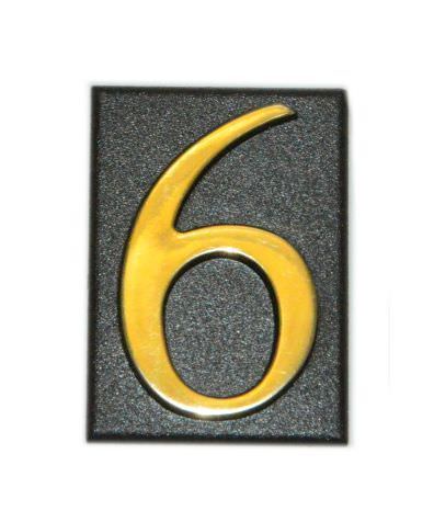 Buto numeris 6/9, 32 x 45 mm, plastikinis, aukso sp.-0