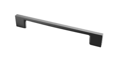 Baldų rankenėlė, stačiakampė, L-128 mm, juodos sp.