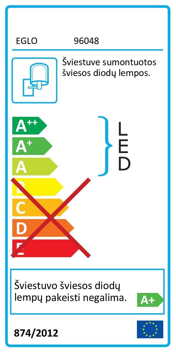 Sieninis LED šviestuvas EGLO ONO 2, 2 x 2,5 W-2