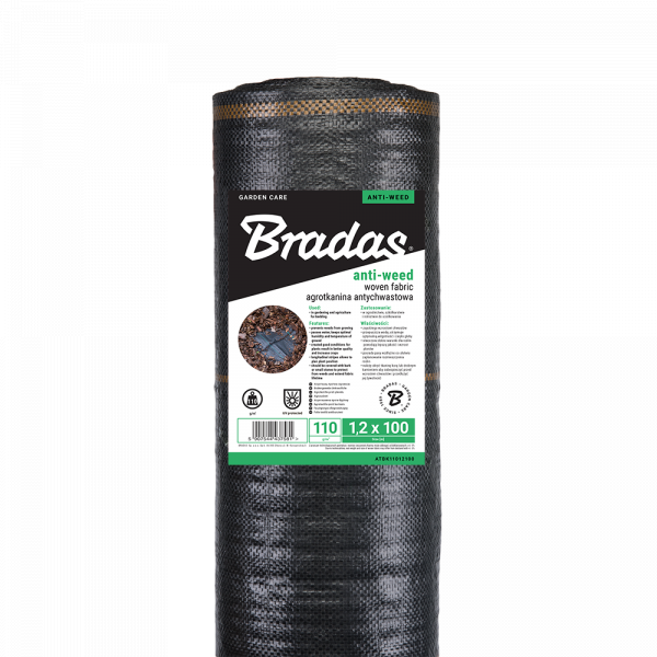 Agroplėvelė nuo piktžolių Bradas, 110 g/m², 4.2 x 50 m, juoda - 3