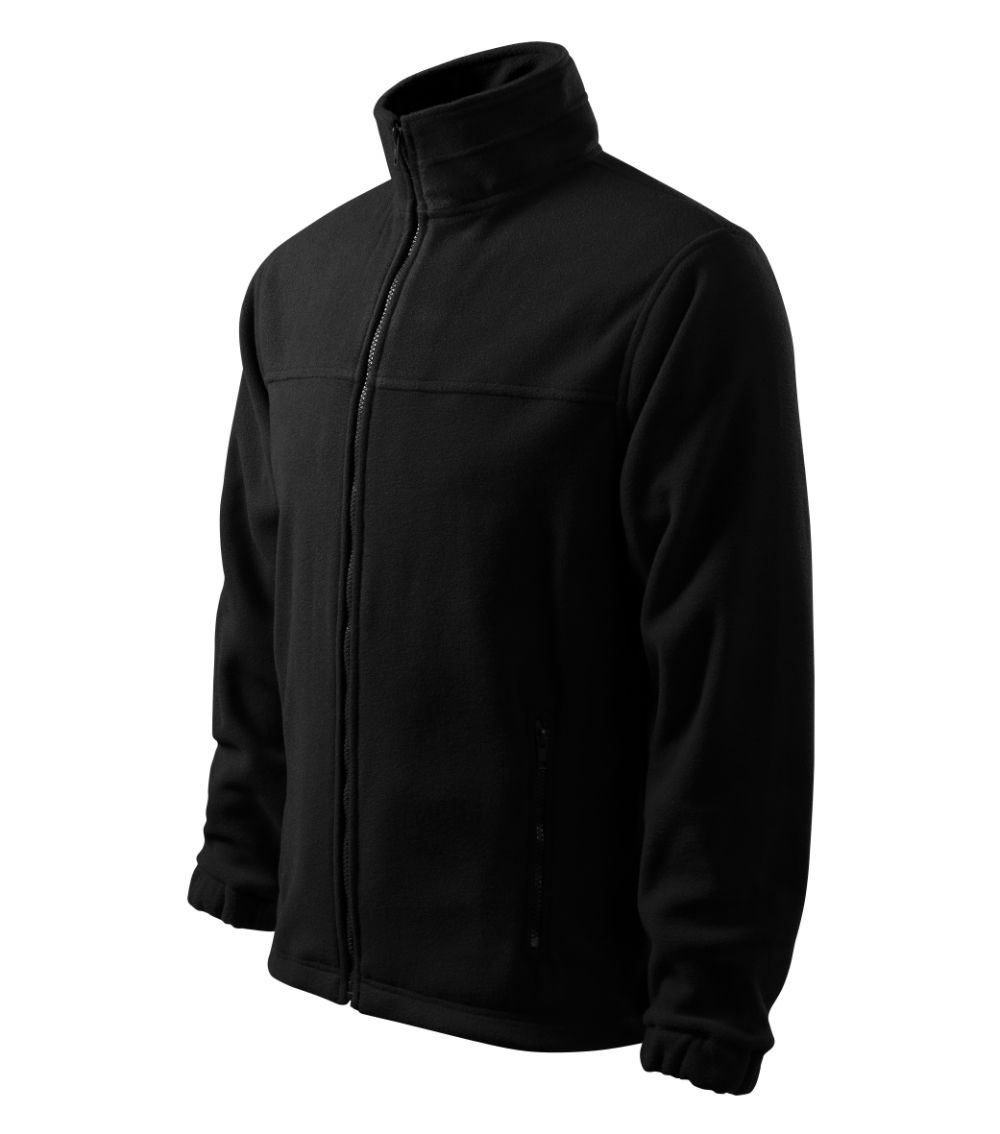 Vyriškas flisinis džemperis su užtrauktuku, juodos spalvos, 3XL dydis-1