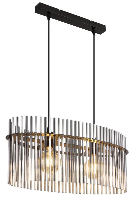 Pakabinamas šviestuvas GLOBO GORLEY, 2xE27, 40W, 230V, metalinis, juodos sp, 23x60x140cm-0