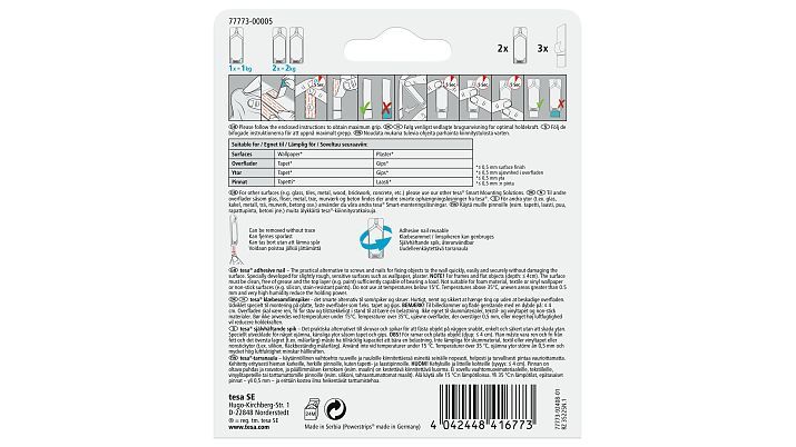 Tvirtinimo sistema nelygiems paviršiams TESA, 2 x 1 kg - 6