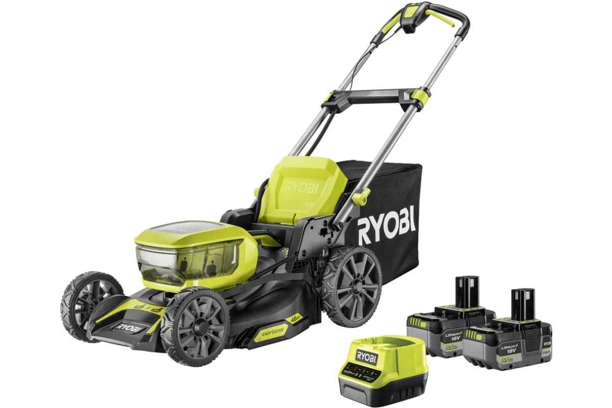 Akumuliatorinė vejapjovė RYOBI ONE+ RY18LMX46A-250, 18 V, 2 x 5,0 Ah, 46 cm, 55 l-0