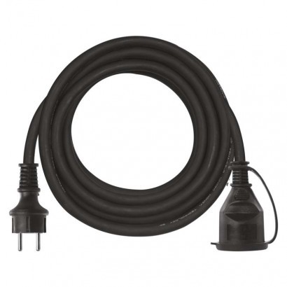 Ilgiklis EMOS, 1 lizdas, 5 m, 3x1.5 mm2, IP44 juodos sp.-0