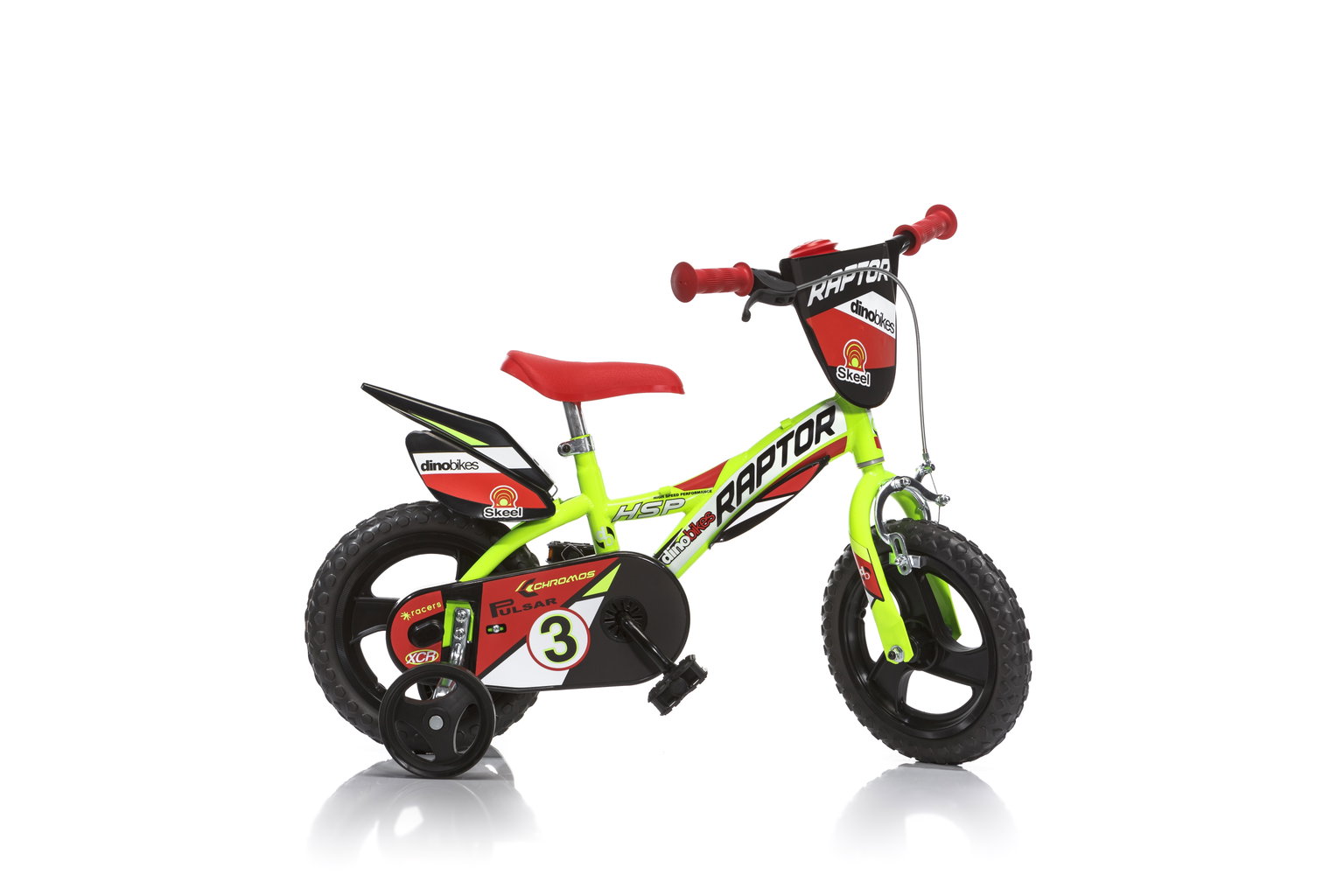 Vaikiškas dviratis Dino Bikes Raptor 612L-03RP, raudonas/žalias, 12"-0