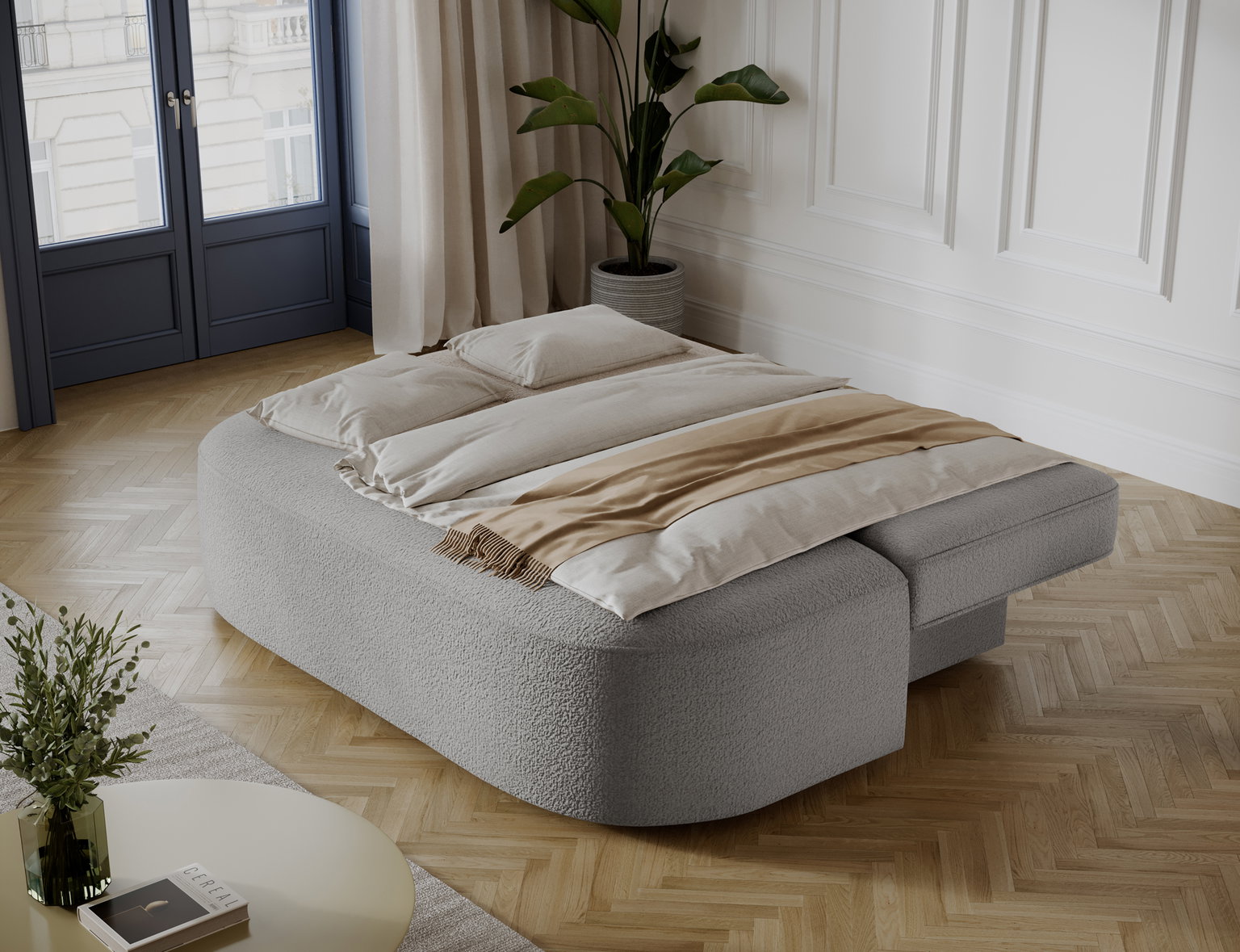 Sofa-lova Lilana Royal 04, pilka sp., 193 x 96 cm x 93 cm - 6