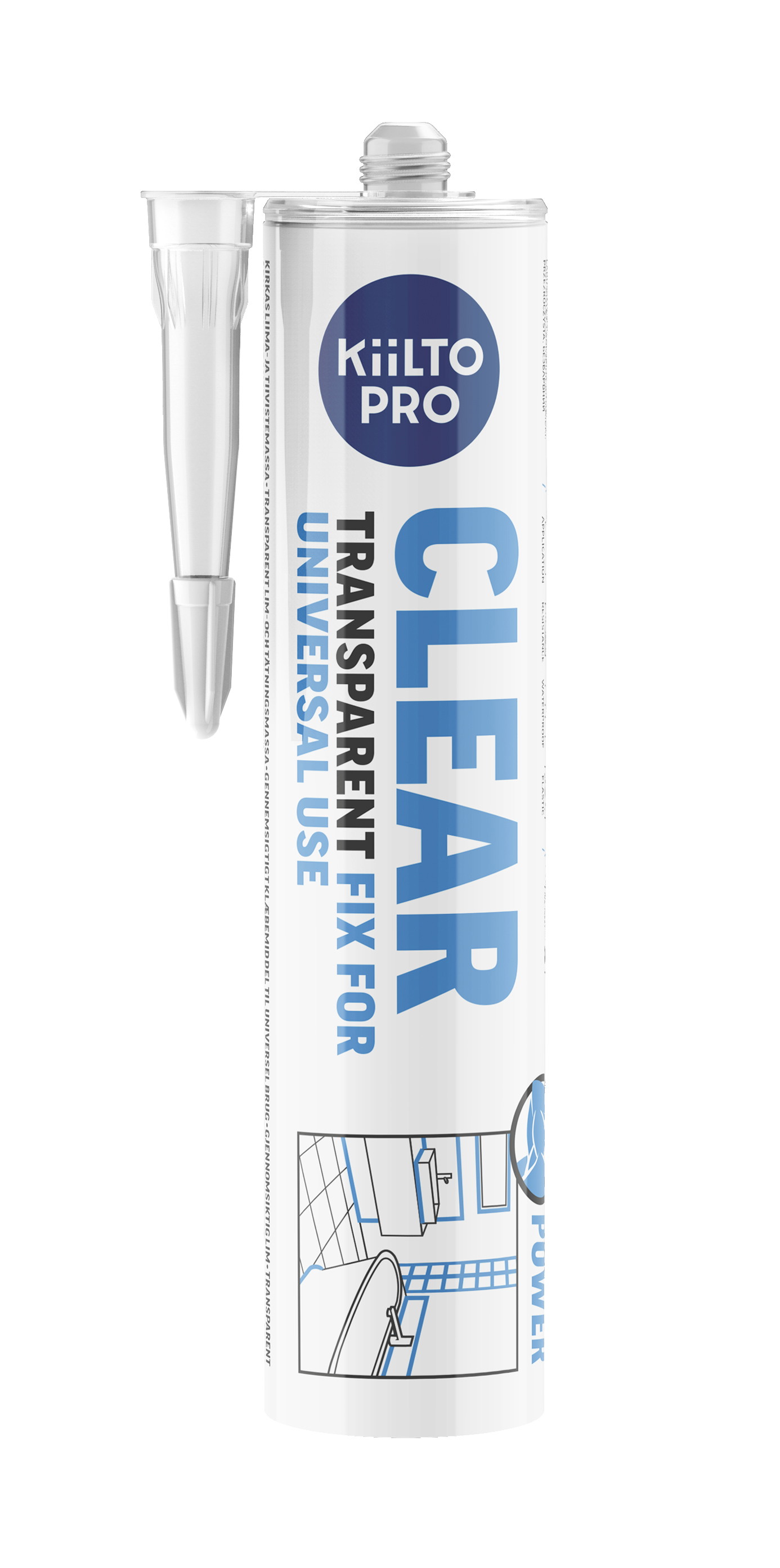 Montažiniai klijai KIILTO PRO CLEAR, universalūs, skaidrios sp., 290 ml-0