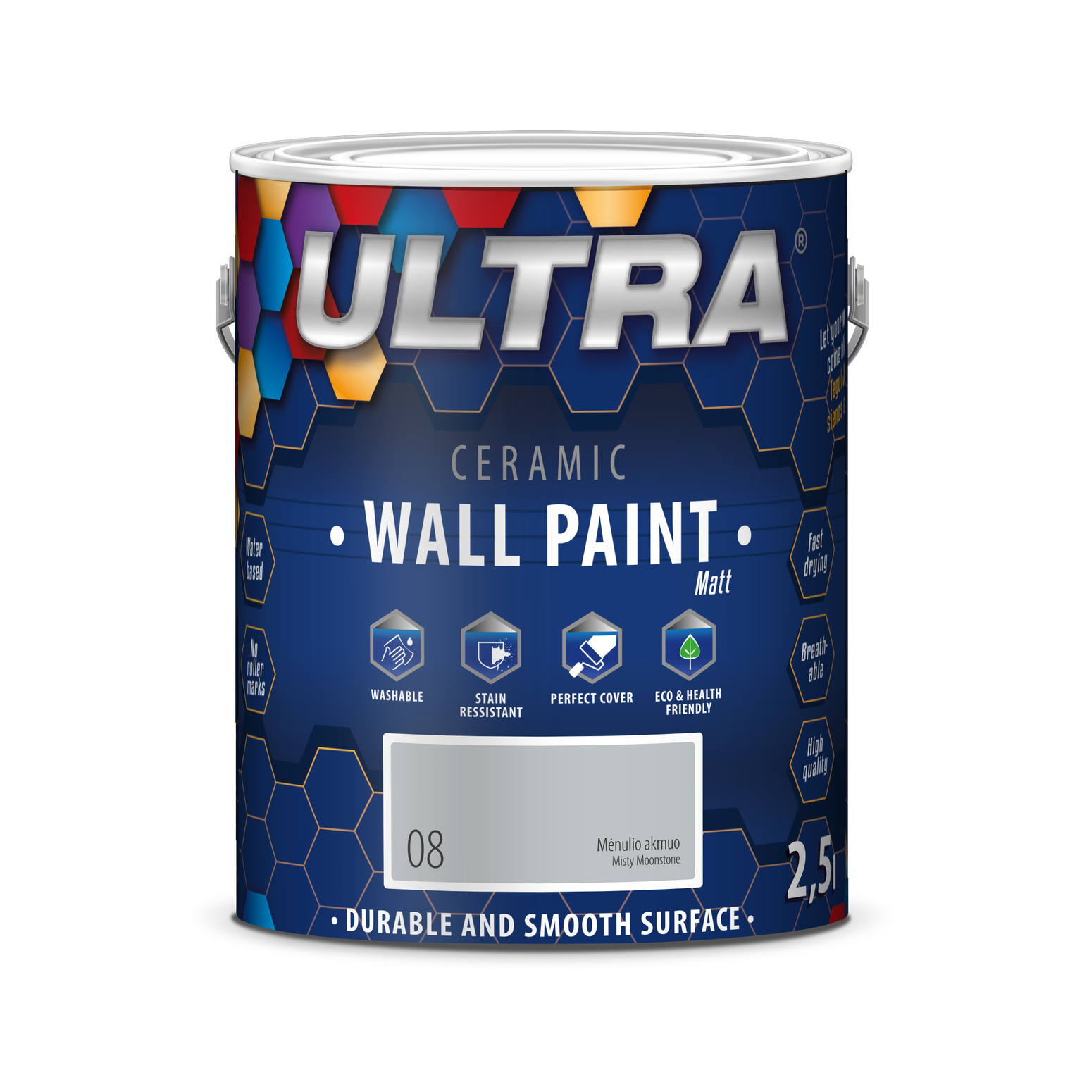 Interjero dažai ULTRA ceramic, mėnulio akmuo (8), 0,7 l-0