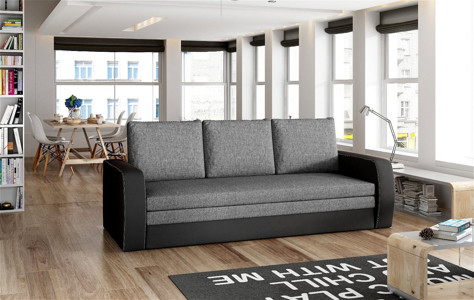 Sofa Inversa, pilka/juoda