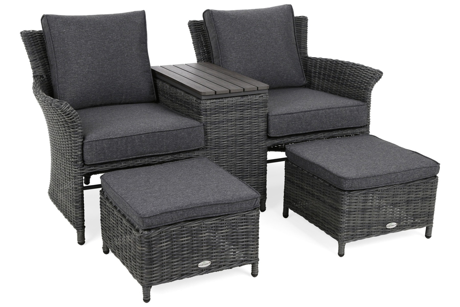 Lauko sofa Milos Plus, tamsiai pilka-1