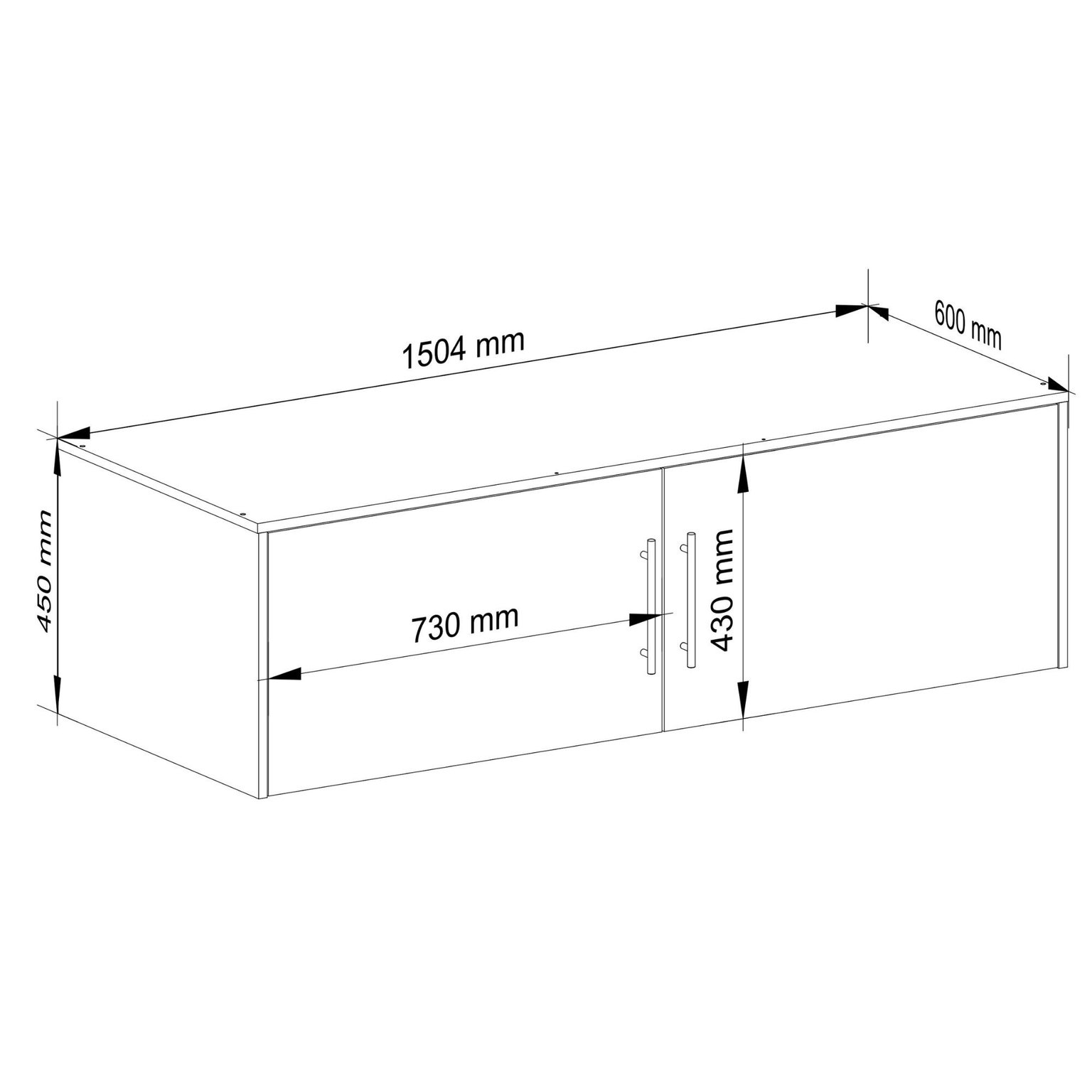 Antresolė spintai S150, balta/pilka - 3