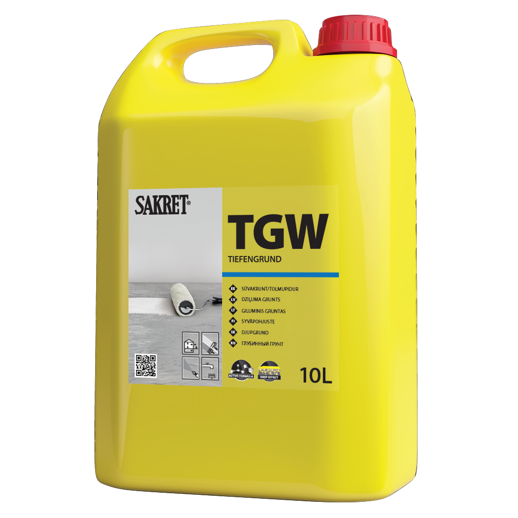 Išsitrinančių pagrindų giluminis gruntas SAKRET TGW, 10 l-0
