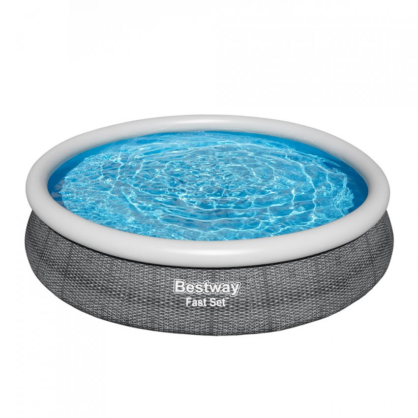 Baseinas pripučiamas Bestway Fast Set 57445, pilkas, 366x76 cm, 5377 l-0