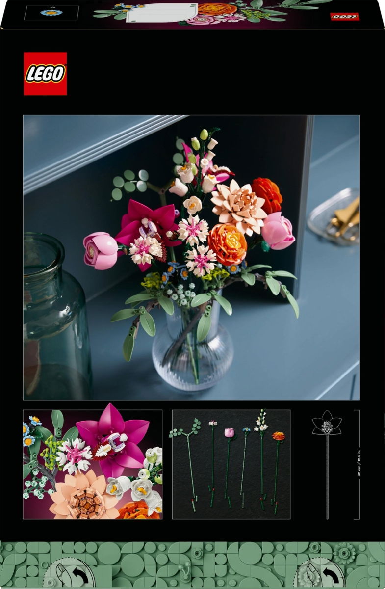 Konstruktorius LEGO Botanicals Pretty Pink Flower Bouquet - 8