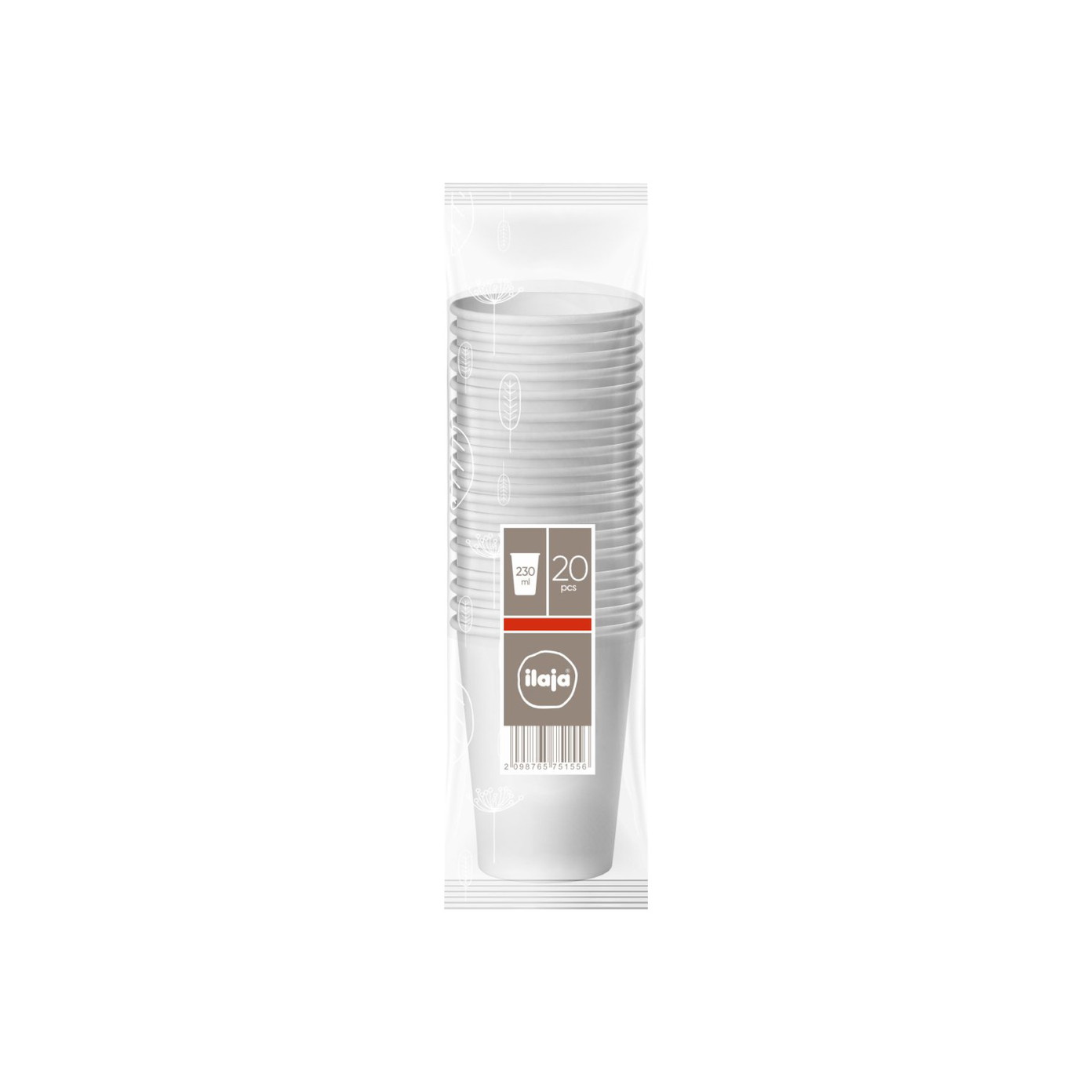 Vienkartiniai puodeliai ILAJA WHITE, 230 ml, 20 vnt.-0
