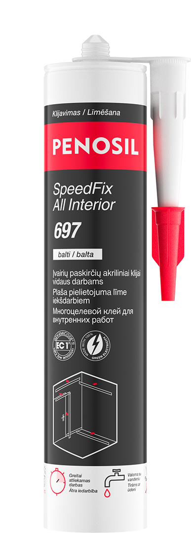 Akriliniai klijai PENOSIL SPEEDFIX ALL INTERIOR 697, baltos sp., 290 ml-0