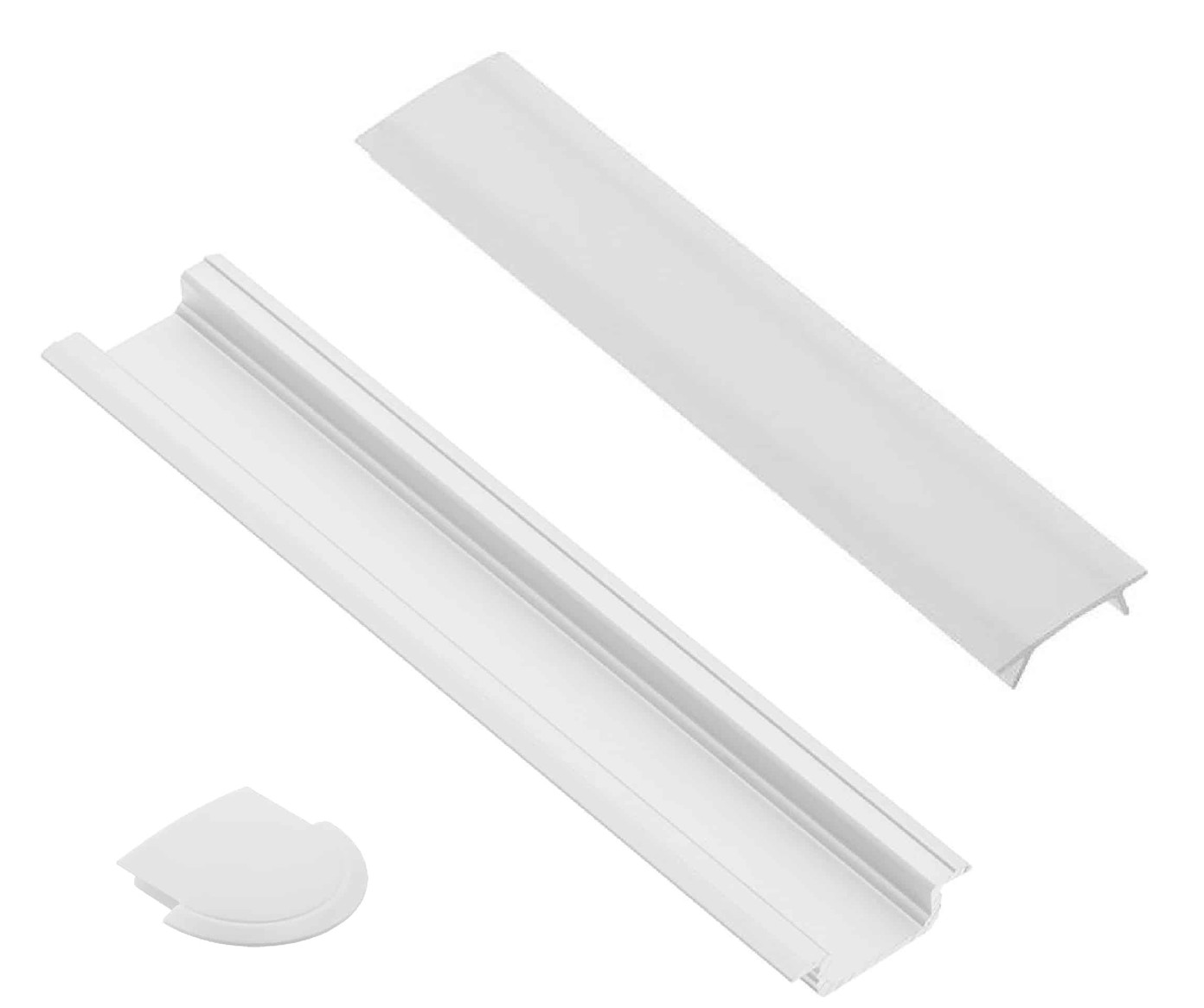 Profilis LED juostoms EUROLIGHT AL-R2-W, aliuminis, įfrezuojamas, baltos sp., anoduotas,2m-0
