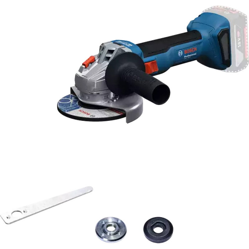 Akumuliatorinis kampinis šlifuoklis BOSCH GWS 18V-8 Solo, 18 V, 125 mm, be akumuliatoriaus - 1