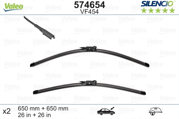 Automobilinis valytuvas VALEO SILENCIO AUDI FLAT BLADE, 650 mm