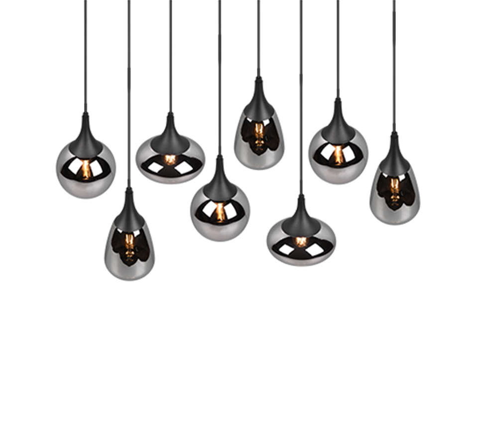 Pakabinamas šviestuvas TRIO LUMINA, 8 x E14, max 40W, juodos sp., 115 x 20 x h150 cm - 4