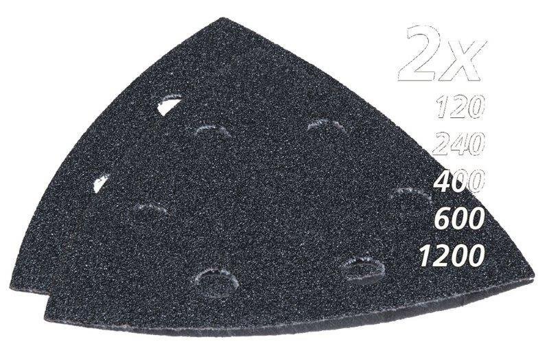 Trikampiai šlifavimo lapeliai MAKITA, 93 mm, G120/240/400/600/1200, akmeniui, 10 vnt.
