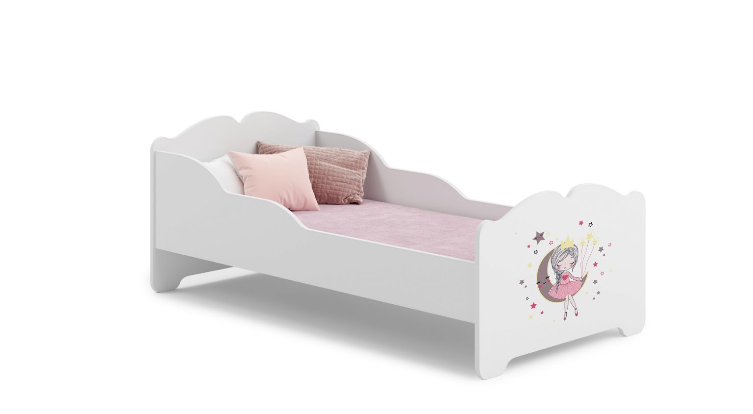 Vaikiška lova Anna Pink Princess, 140x70 cm