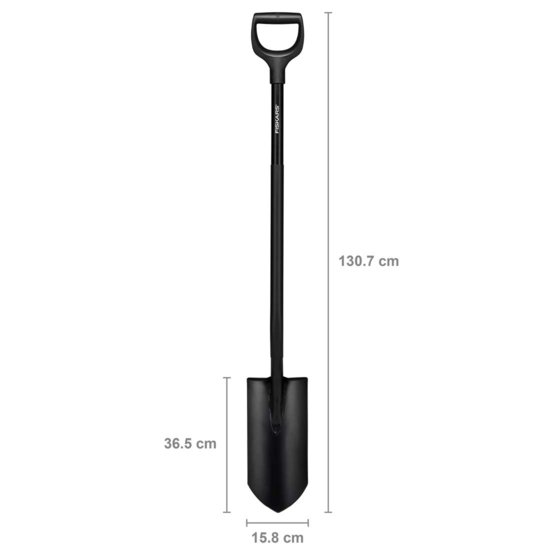 Kastuvas FISKARS ERGONOMIC PRO, 130 cm, juodos sp., daržininko - 4