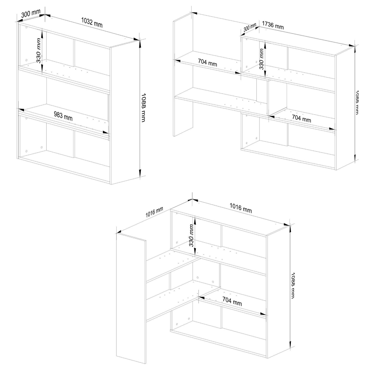 Pastatoma lentyna TWIST Mini, balta - 3