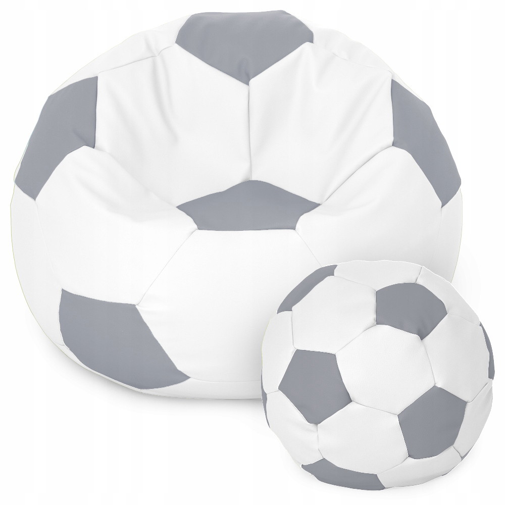 Sėdmaišis su pufu Ball XXXXL (100 cm), White/Grey-0