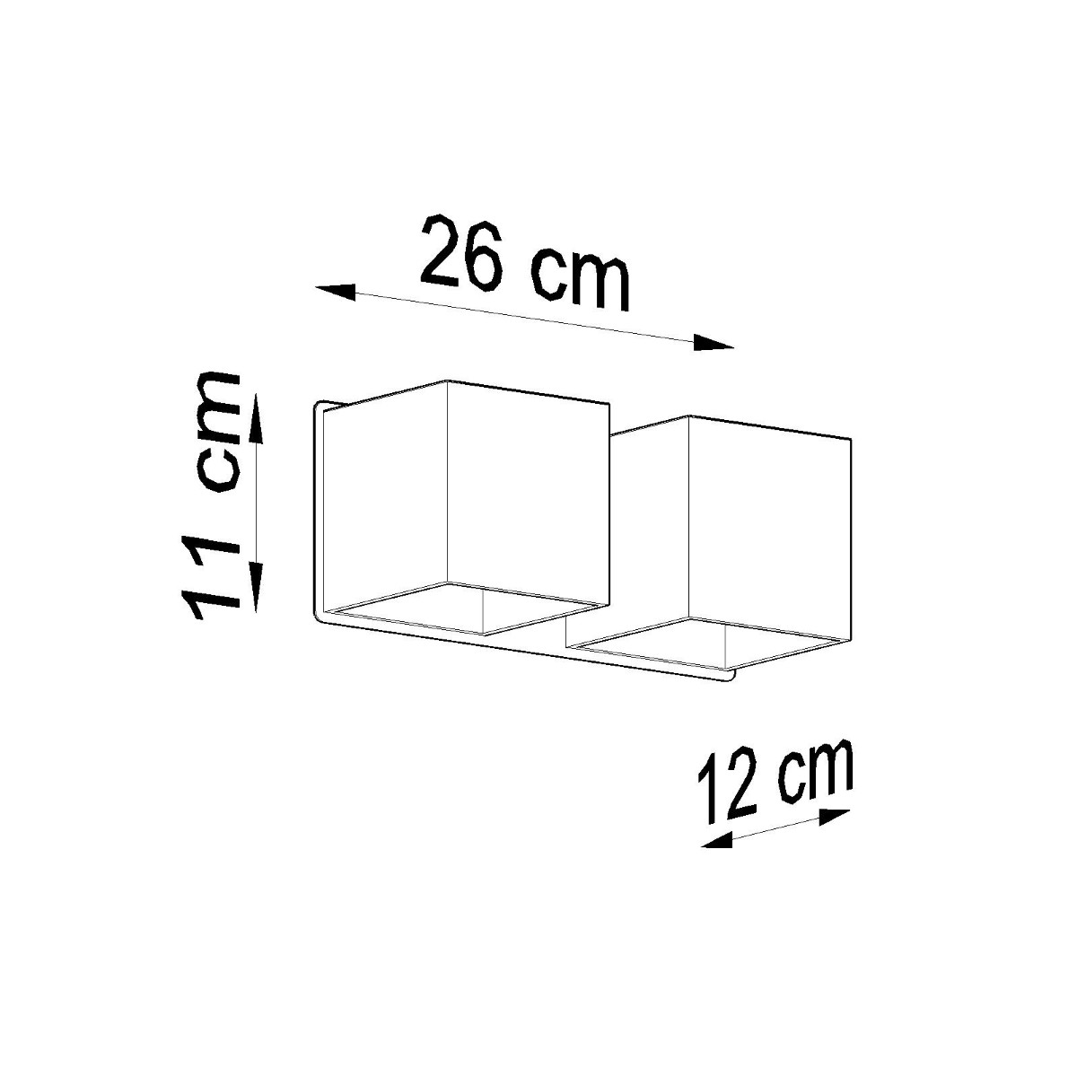 Sieninis šviestuvas SOLLUX QUAD 2 baltas - 5