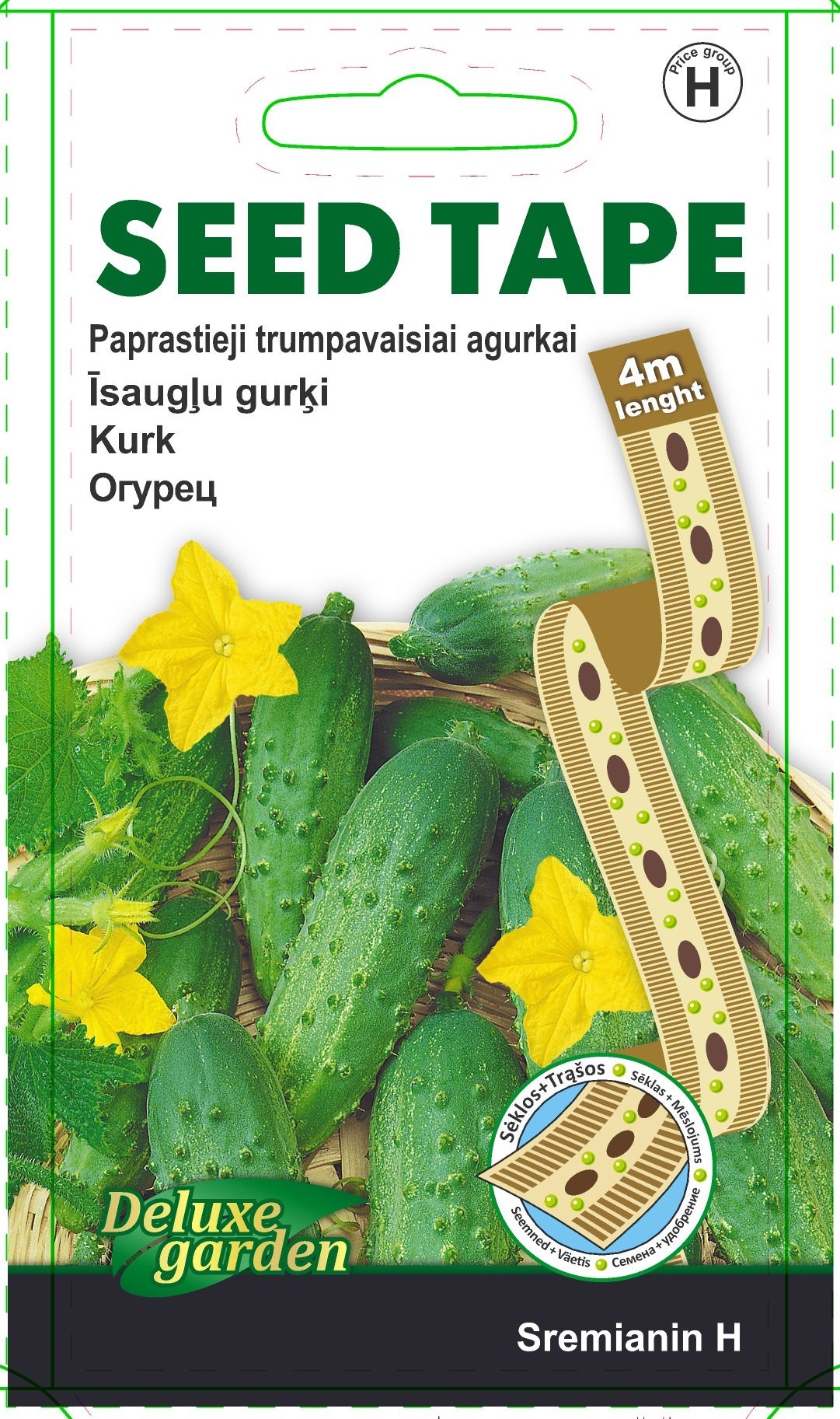 Agurkų SREMIANIN H sėklos, 4 m-0