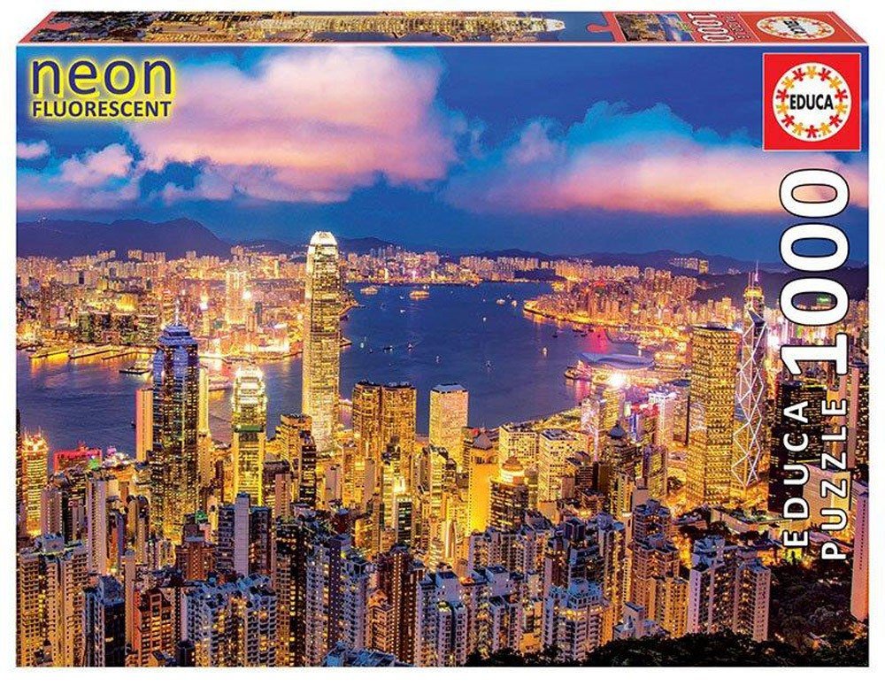 Dėlionė NEON HONG KONG SKYLINE, 12-99 metų, 1000 dalių - 1