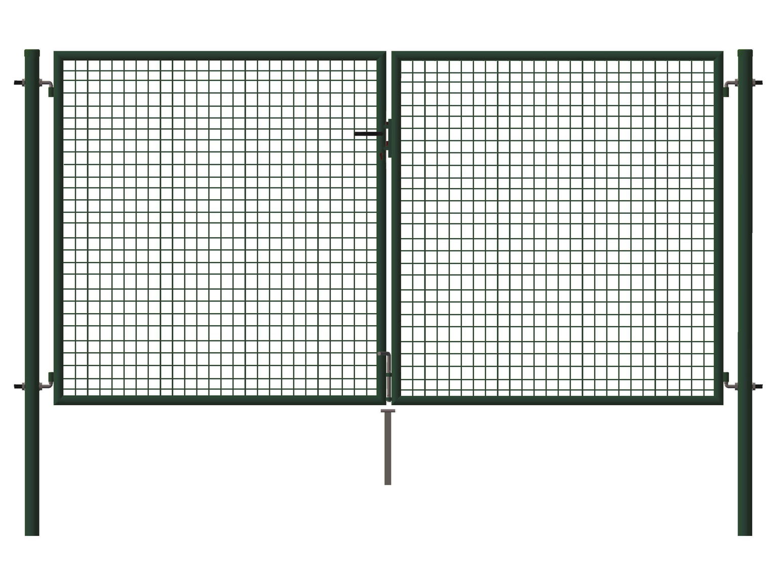 Dvigubi vartai, karštai cinkuoti Comfort, žalios sp., 1250 x 4000 mm