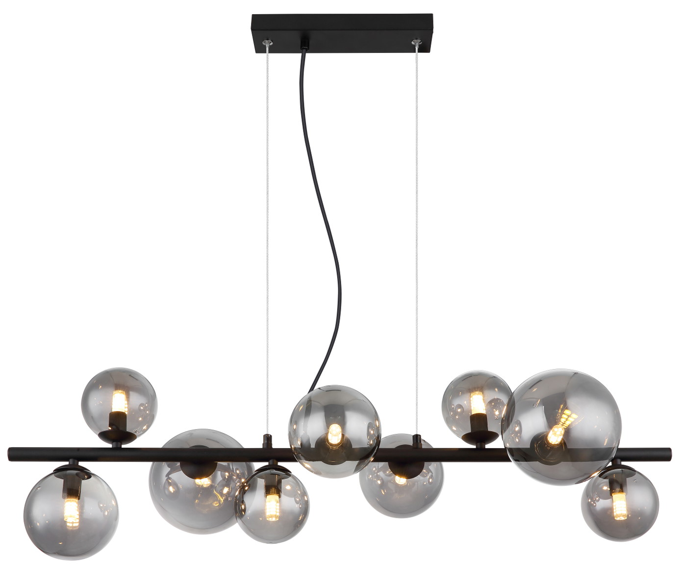 Pakabinamas LED šviestuvas GLOBO Riha, 9xG9, 3,5W, 3000 K, 350 lm, sidab/juodos sp, 86x36x120 cm-1