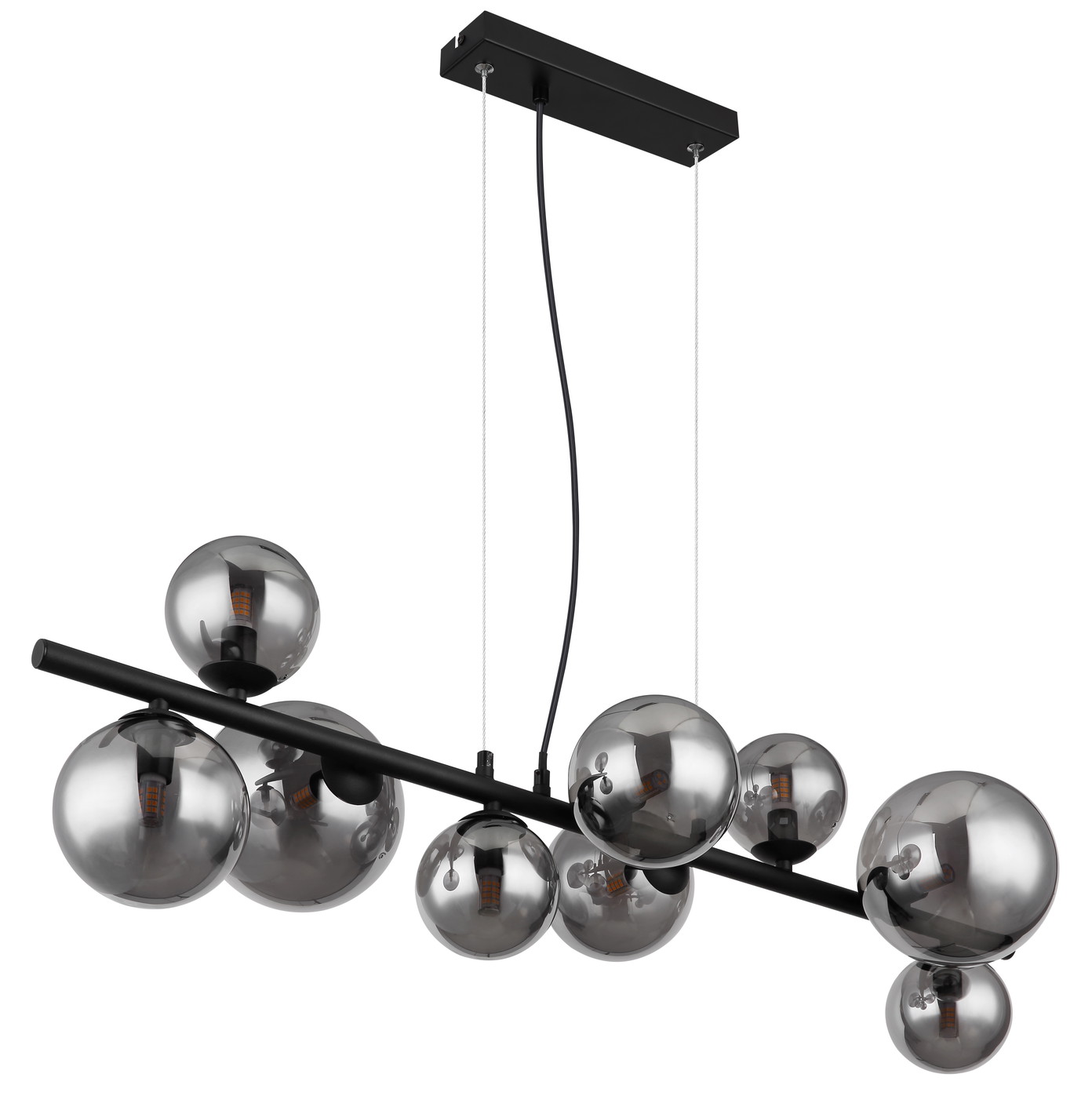 Pakabinamas LED šviestuvas GLOBO Riha, 9xG9, 3,5W, 3000 K, 350 lm, sidab/juodos sp, 86x36x120 cm - 3