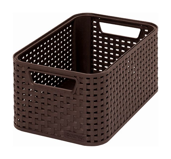 Plastikinis krepšys CURVER RATTAN STYLE, S, tams.rudos sp., 29 x 20 x h13 cm, 6 l-0