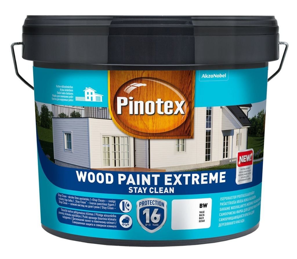 Medinių fasadų dažai PINOTEX WOOD PAINT EXTREME, BW bazė, 10 l
