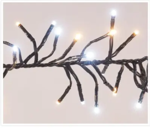Tanki elektrinė girlianda CLUSTER, IP44 3000LED 15W, šiltai balt/šaltai baltos sp., 8 rež., 21.8 m-0