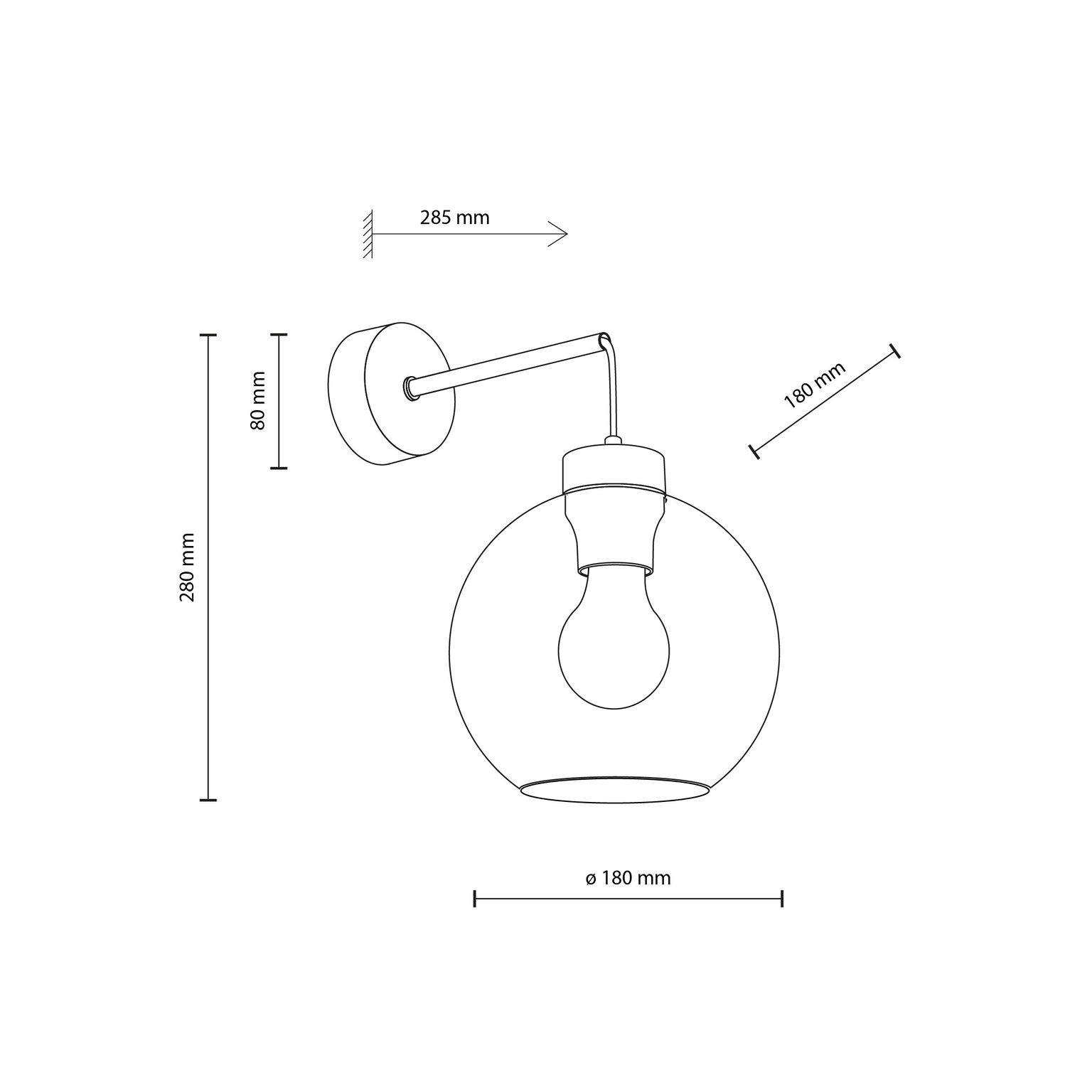 Sieninis šviestuvas TK LIGHTING CUBUS, 1 x E27 15W - 3