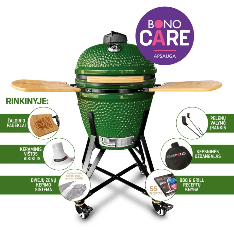 Keraminė kepsninė KAMADO BONO Žalgiris Edition, 21", 55 cm, žalios sp.-0