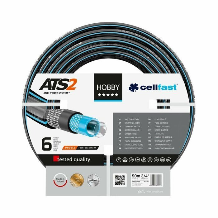 Plastikinė laistymo žarna HOBBY ATS, šešių sluoksnių, 3/4, 50 m-1
