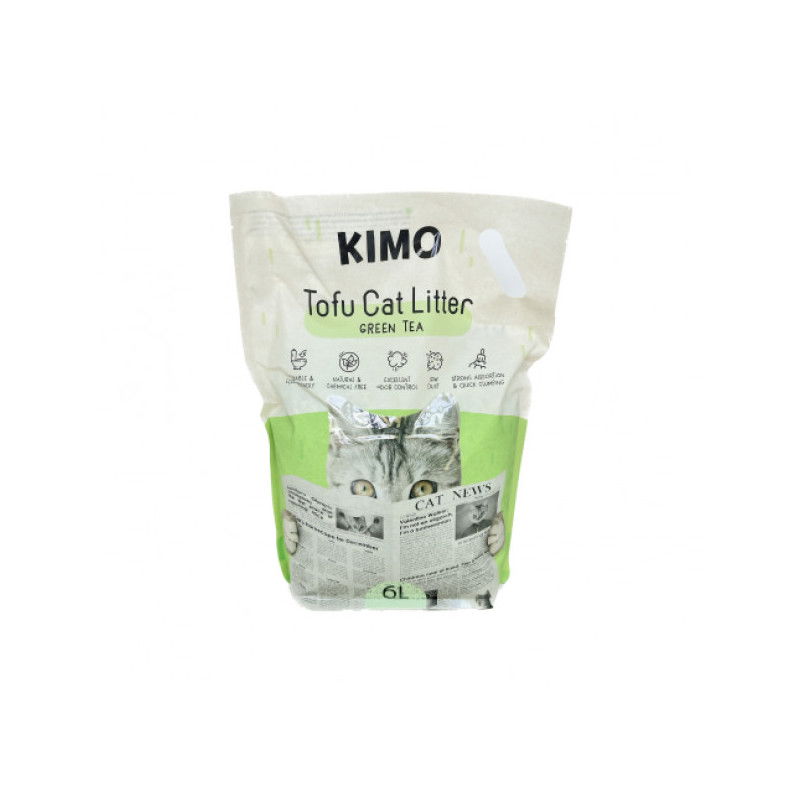 Tofu kraikas katėms KIMO, su žaliosios arbatos ekstraktu, 2,5 kg-0
