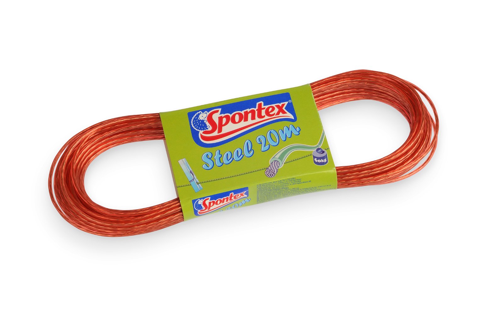 Skalbinių virvė, plieninė šerdis padengta plastiku SPONTEX STEEL, 20 m - 3