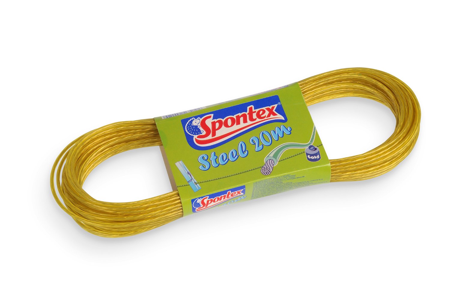 Skalbinių virvė, plieninė šerdis padengta plastiku SPONTEX STEEL, 20 m - 5
