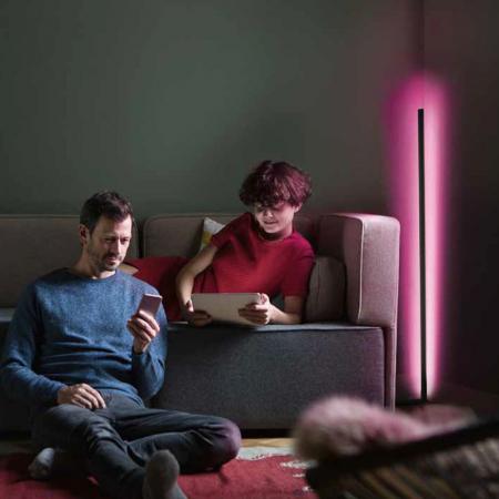 Išmanusis LED toršeras OSRAM SMART WIFI FLOOR CORNER, 12W RGBTW+3000K 2000lm juodos 140cm-1
