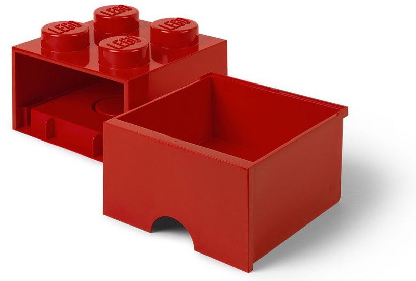 Daiktadėžė LEGO DESK, raudonos sp., 15,8 x 15,8 x 11,3 cm, 290 ml-1