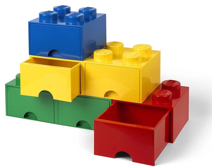 Daiktadėžė LEGO DESK, raudonos sp., 15,8 x 15,8 x 11,3 cm, 290 ml-2